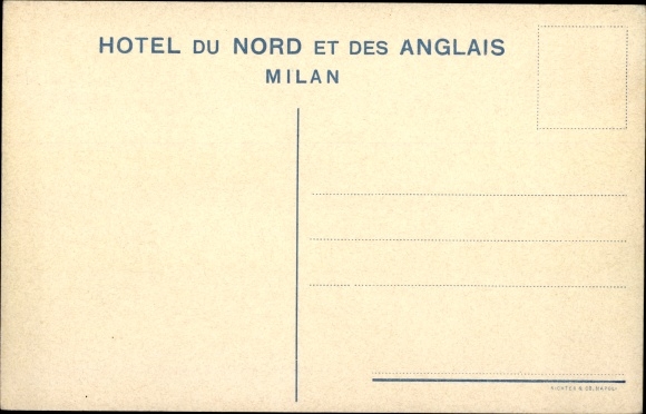 Ak Milano Milan Lombardia, Hotel du Nord des Anglais, buitenaanzicht, treinstation
