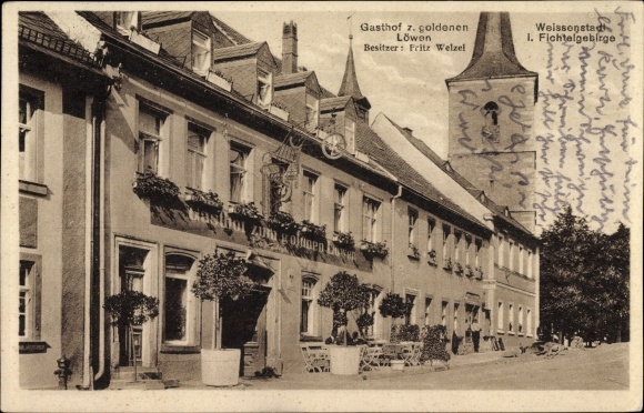 PC Weißenstadt in the valley of the Eger Fichtelgebirge, Gasthof zum goldenen Löwen, owner Fritz Welzel
