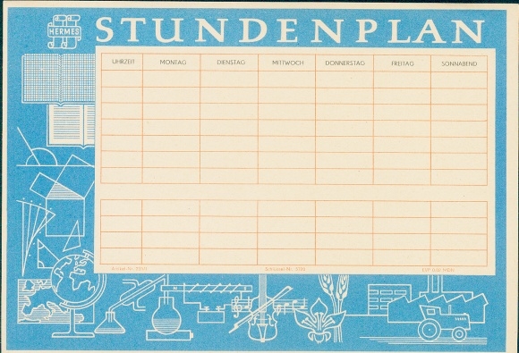 Hermes Insurance timetable around 1960