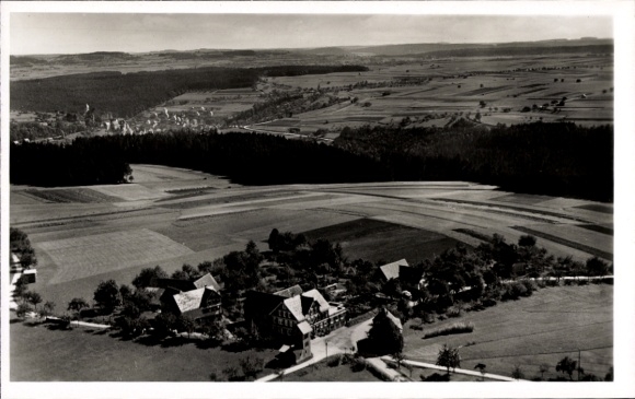 Ak Heselbronn Altensteig im Schwarzwald Württemberg, Landschaftsaufnahme, Felder, Schatten von Bä
