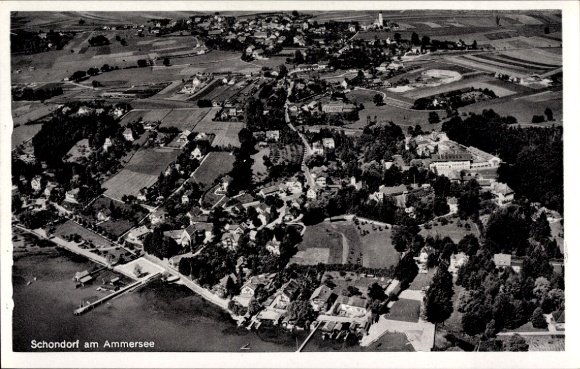 Ak Schondorf am Ammersee Opper-Beieren, luchtfoto