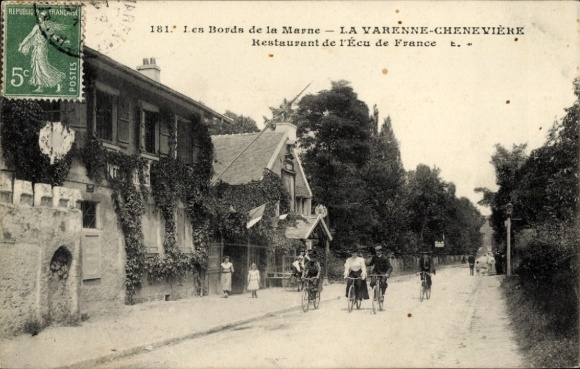 CPA La Varenne Chennevières Saint-Maur-des-Fossés Val de Marne, Restaurant de l'Ecu de France