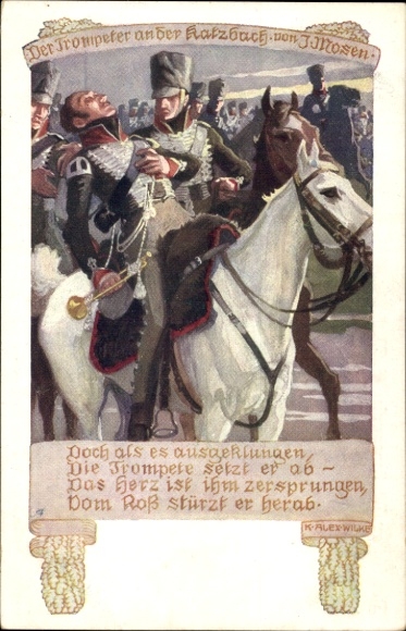 Artysta KP Wilke, KA, Trębacz na Katzbach Juliusa Mosena, wiersz, niemiecki Wehrverein