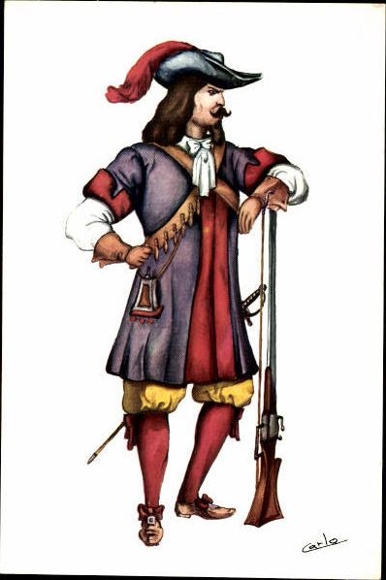 17 alte Ak mit Beiheft Uniformen des spanischen Militärs