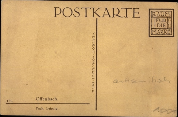 Judaika Postcard Offenbach, The Semitic Musically Acrobatic Gorilla, Simia Affenbach