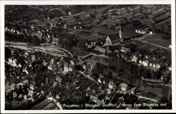 Postcard Gaggenau in the Murgtal Black Forest, aerial photograph, district Dittenau