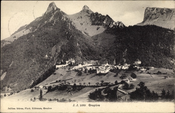 Postcard Gruyères Canton of Freiburg Switzerland, general view