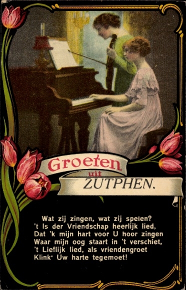 Wiersz passe-partout KP Zutphen Gelderland Holandia, Pozdrowienia od, Muzyczki