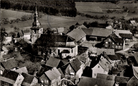 Postcard Kirchbrombach Brombachtal Odenwald, general view, church
