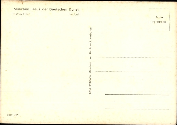 Artist Postcard Traub, Gustav, In June, HDK 633