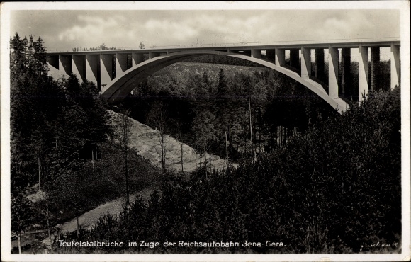 PC Hermsdorf in Thuringia, Teufelstalbrücke in the course of the Reichsautobahn Jena-Gera