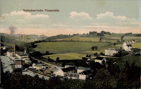 Ak Grünhainichen im Erzgebirge, Schönherrsche Floßmühle