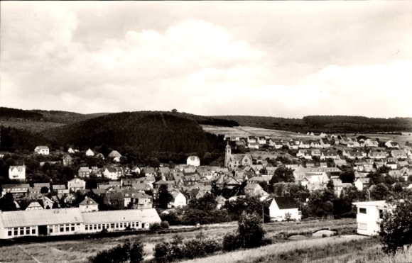 Postcard Neunkirchen in Siegerland, view from Hellerberg, panorama