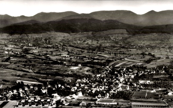 Postcard Buggingen in the Markgräflerland, aerial photograph