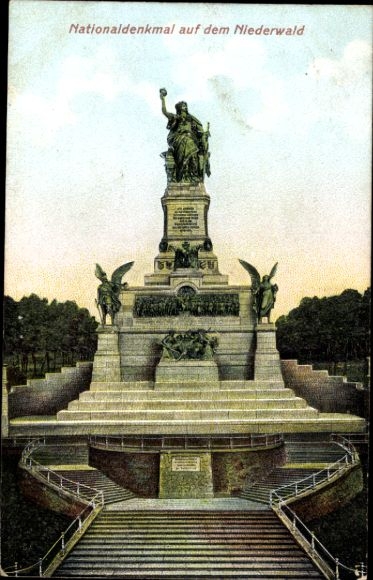 Relief Ak Rüdesheim am Rhein in Hessen, Nationaldenkmal auf dem Niederwald