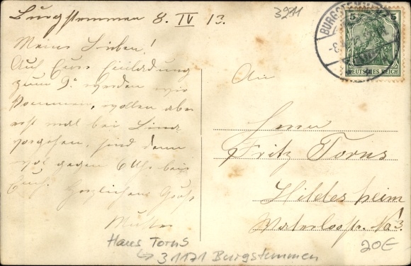 Photo Postcard Burgstemmen Nordstemmen in Lower Saxony, house Torns, family picture