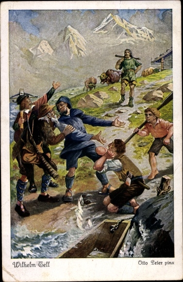 Künstler Ak Peter, Otto, Wilhelm Tell, Am Vierwaldstättersee