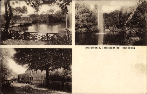 KP Tankstedt Pinneberg, widok na Wulfsmühle, fontanna