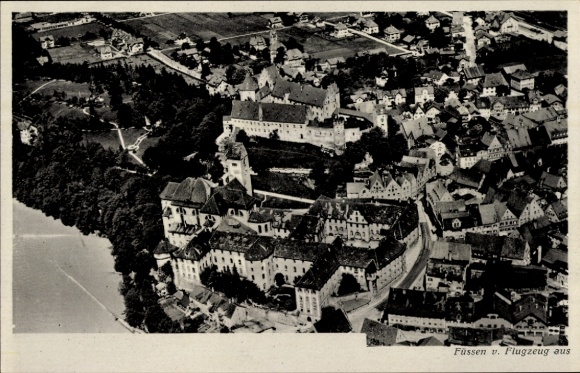 Ak Füssen im Allgäu, Fliegeraufnahme