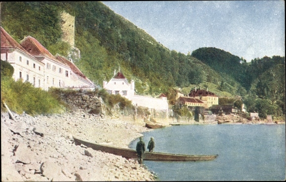 Postcard Sarmingstein St. Nikola Upper Austria, banks of the Danube
