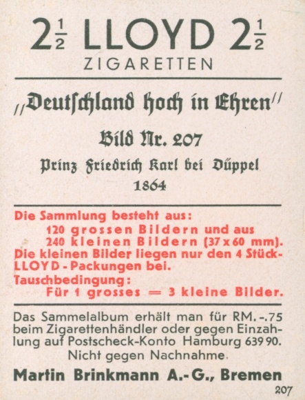 Collection picture Germany in honor, Prince Friedrich Karl at Düppel 1864