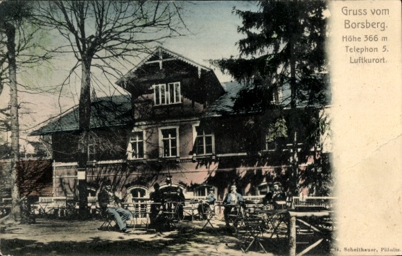 Postcard Dresden Schönfeld Weißig Borsberg, guest house, terrace