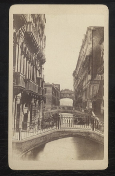 CdV Bridges in Venice, Ponte dei Sosperi (Bridge of Sighs) with the Courthouse in the background