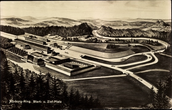 Artist PC Nürburg in the Ahrweiler district of Rhineland-Palatinate, Nürburger Ring, start and finish area