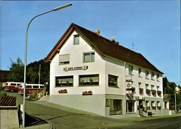 Postcard Hesborn Hallenberg in Sauerland, Cafe Gaststätte Onkel Jupp