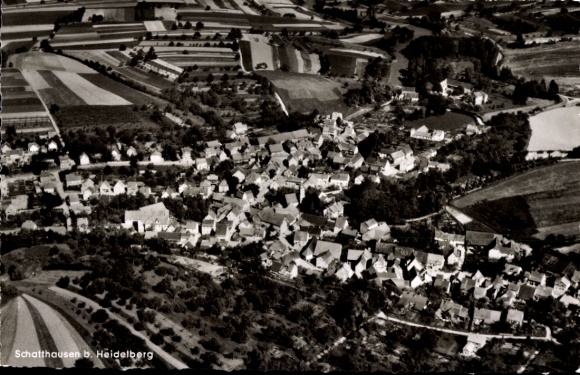 Ak Schatthausen Wiesloch in Baden, Fliegeraufnahme