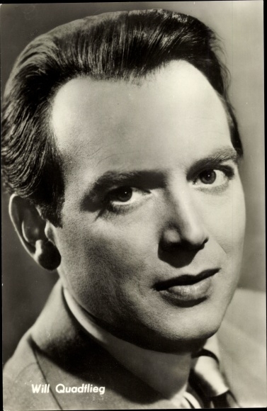Postcard Actor Will Quadflieg, Leading Role in Don&#39;t Forget Love, portrait