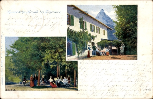 litho Kreuth in Tegernsee Opper-Beieren, Gasthof Pension Rainer Alpe