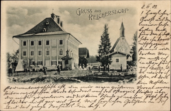 PC Reichersdorf Irschenberg Oberbayern, partial view with church
