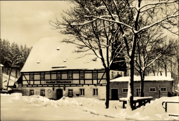 Ak Dittersbach Neuhausen im Erzgebirge, Gasthof im Winter