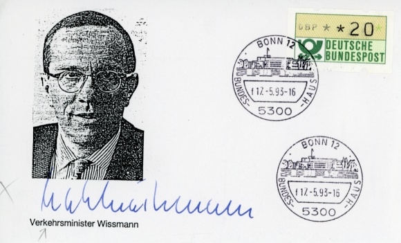 Autogramm Matthias Wissmann, Verkehrsminister
