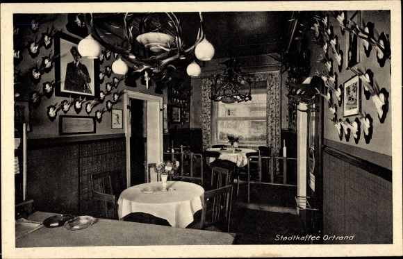 Postcard Ortrand im Schraden Brandenburg, city coffee, owner E. Franke