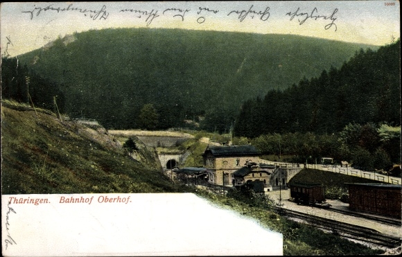 Ak Oberhof in het Thüringer Woud, treinstation