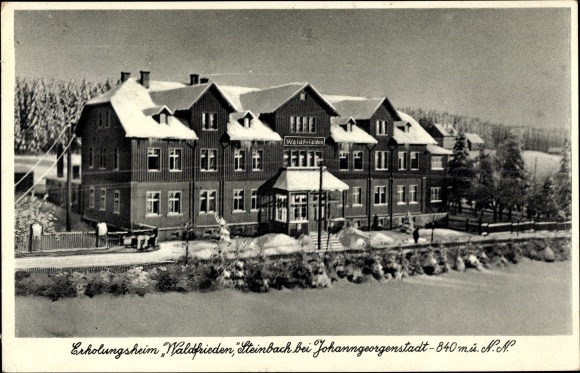 Postcard Steinbach Johanngeorgenstadt in the Ore Mountains, Waldfrieden convalescent home