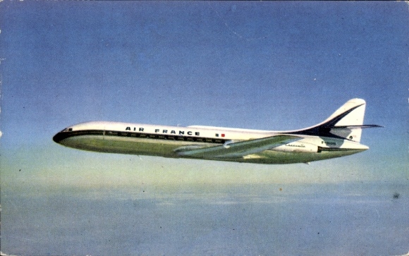 Postcard French passenger aircraft, Air France, Caravelle