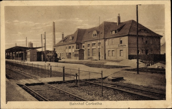 PC Corbetha Korbetha Schkopau in the Saalekreis, train station, track side, station economy