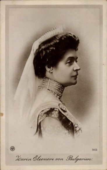 Postcard Tsarina Eleonore of Bulgaria, portrait, veil, crown, NPG 5453