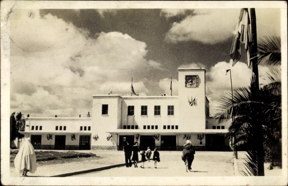 Postcard Oudja Marokko, La Gare