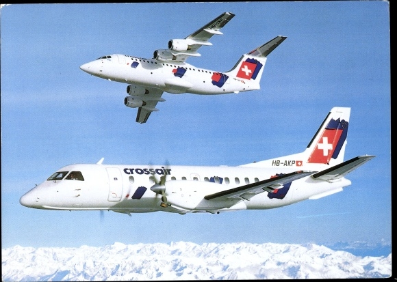 PC Swiss passenger aircraft, AVRO RJ 85 Jumbolino, SAAB 340 Cityliner, Crossair