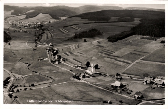 Ak Schönenbach Furtwangen im Schwarzwald, Luftaufnahme