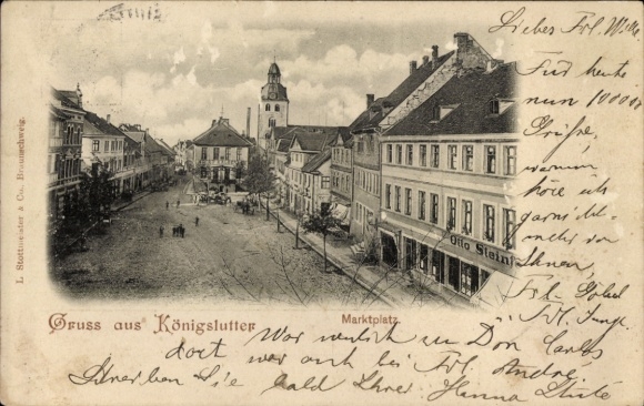 Ak Königslutter am Elm, marktplein