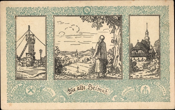 PC Silesia, the old homeland, colliery, church, Borsig, Eichendorff, voting card