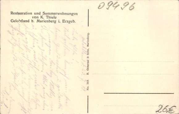 Postcard Gelobtland Marienberg in the Ore Mountains Saxony, restoration, railway crossing