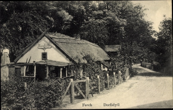Ak Ferch am Schwielowsee, idyllisch dorpje