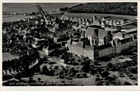Postcard Wiblingen Ulm on the Danube, Castle, aerial photograph