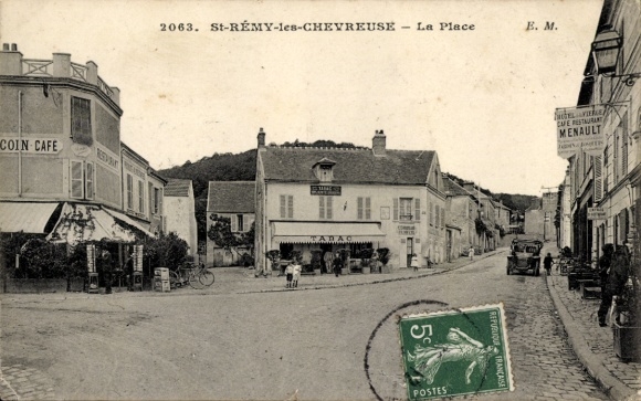 CPA Saint Rémy les Chevreuse Yvelines, Place, Café